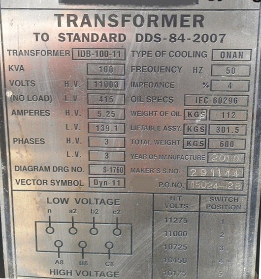 Какова табличка трансформаторов?